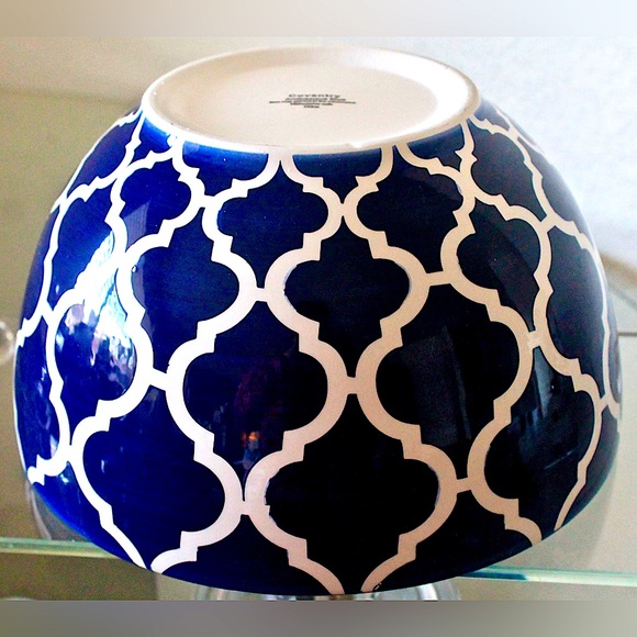 COVENTRY ARABESQUE BLUE NESTLING BOWL 9 IN BLUE WHITE NEW - Picture 3 of 4